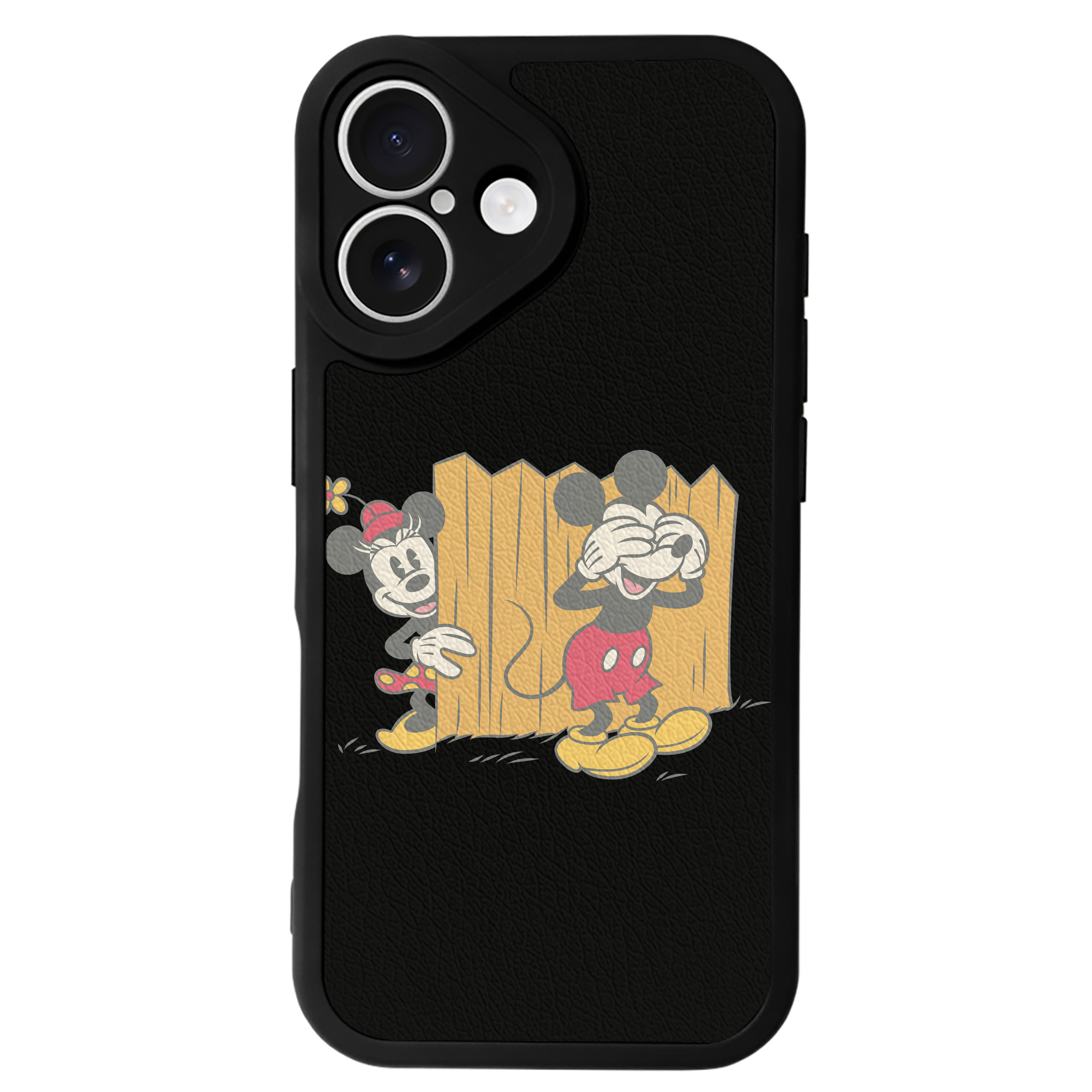 （画像用） ミッキーマウス Mickey Mouse 【iPhone 16シリーズ対応】シリコンスマホケース（レザー調） 材質：シリコン